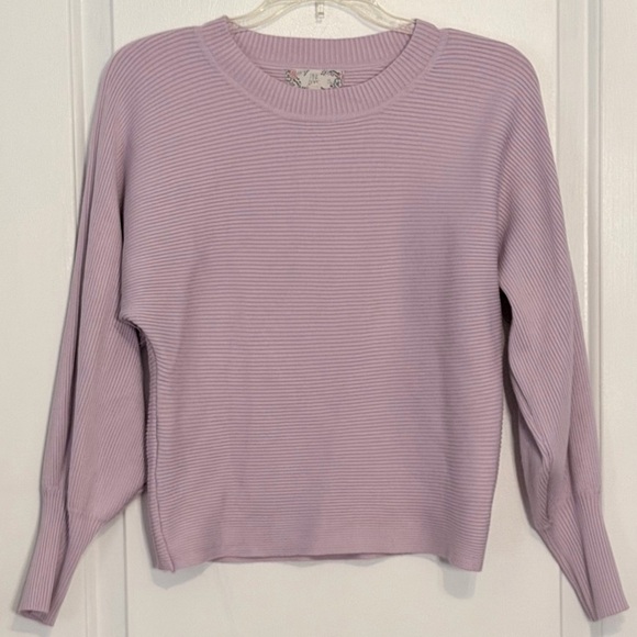 Pink Rose Sweaters - Pink Rose sz Medium Lavender Ribbed Women's Sweater